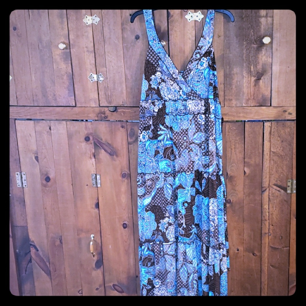 Sold-Brown & Teal Dress